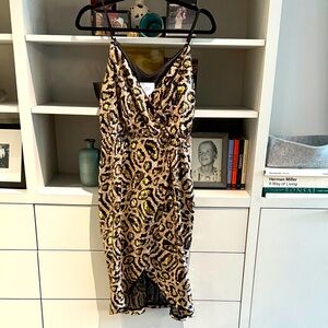 J.O.A. Animal Print Midi Dress
